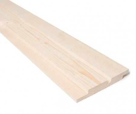 19x148 Dobbelfals rett med spor kledning gran 2. sort