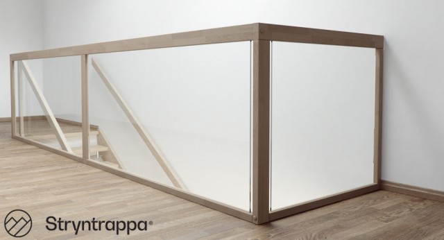 Dekorativt returgelender i glass
