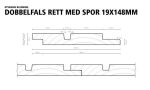 19X148 Dobbelt fals rett med spor 2.sort - Bilde 2