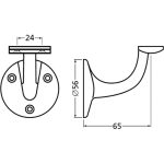 Gelenderholder Sort RAL-9005 M/Skruer - Bilde 2