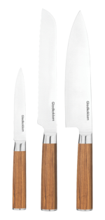 3 kniver + skjærebrett i sebratre - Bilde 3