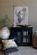 Marseille Vitrineskap Sort – 2 dører – 95 × 80 cm | Chic Antique - Bilde 2