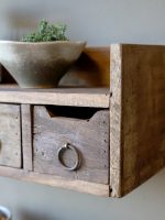 Grimaud Vegghylle Natur – 3 skuffer – 36 × 15 cm | Chic Antique - Bilde 4
