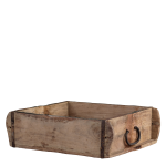 Grimaud dobbel mursteinsform unika fra Chic Antique i patinert tre og jern, 22,5 × 22,5 cm