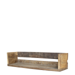 Grimaud rustikk vegghylle i resirkulert naturtre fra Chic Antique, 50 cm bred med dekorative sidekanter
