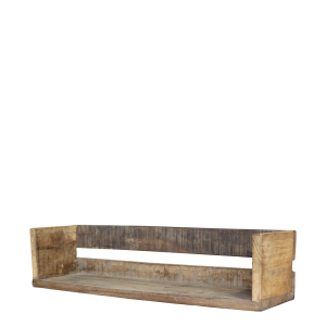 Grimaud rustikk vegghylle i resirkulert naturtre fra Chic Antique, 50 cm bred med dekorative sidekanter